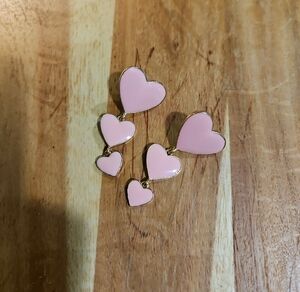 Pink Heart Drop Earrings